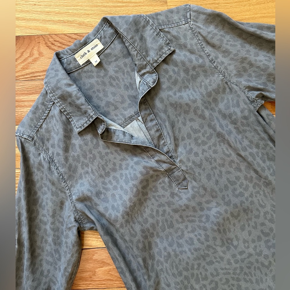 Cloth & Stone Leopard Print Shirt Dress ✨